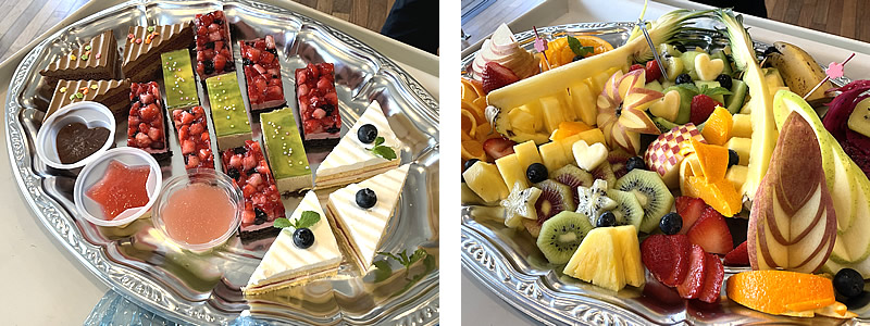 写真:ケーキとフルーツの盛り合わせ